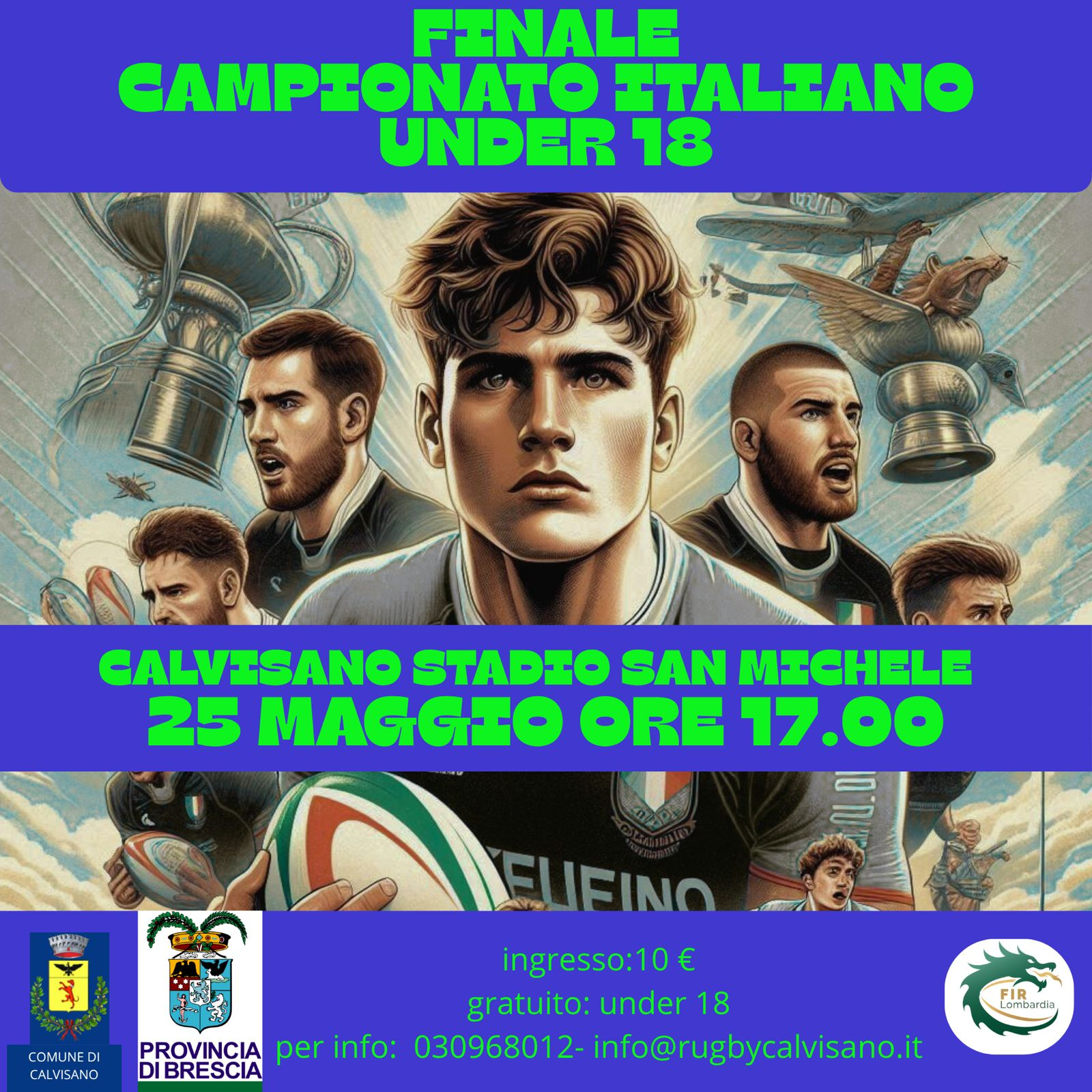 UNDER 18: FINALE NAZIONALE DOMENICA 25 MAGGIO 2025 A CALVISANO