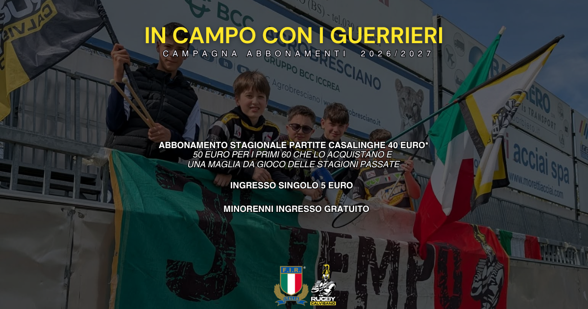 PRIMA SQUADRA: APERTA LA CAMPAGNA ABBONAMENTI 2026/2027